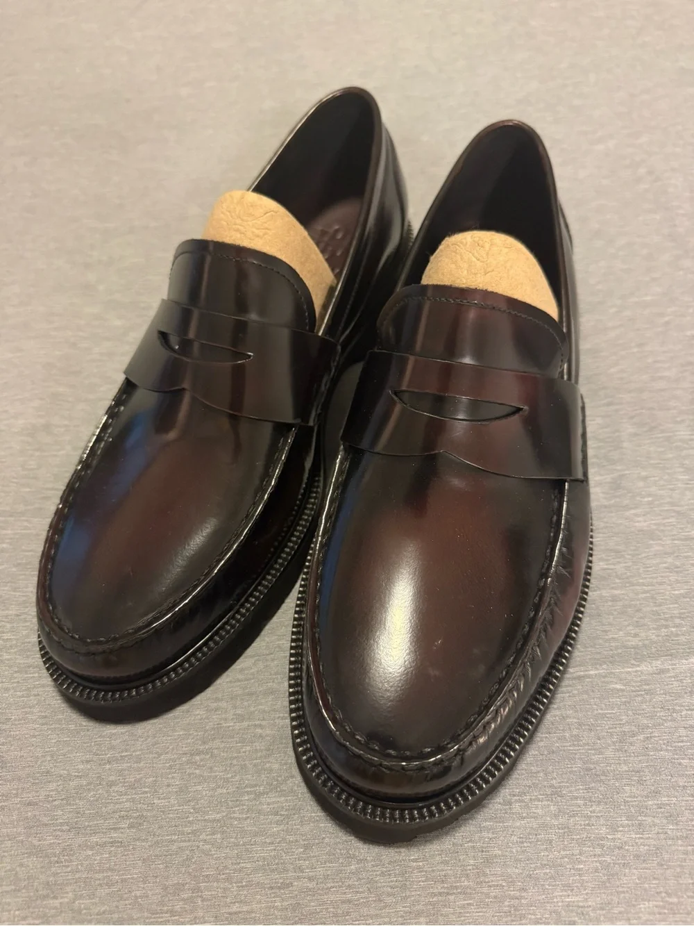 Cole Haan Black Gloss Leather Penny Loafers